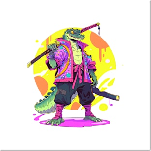 samurai crocodile Posters and Art